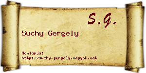 Suchy Gergely névjegykártya
